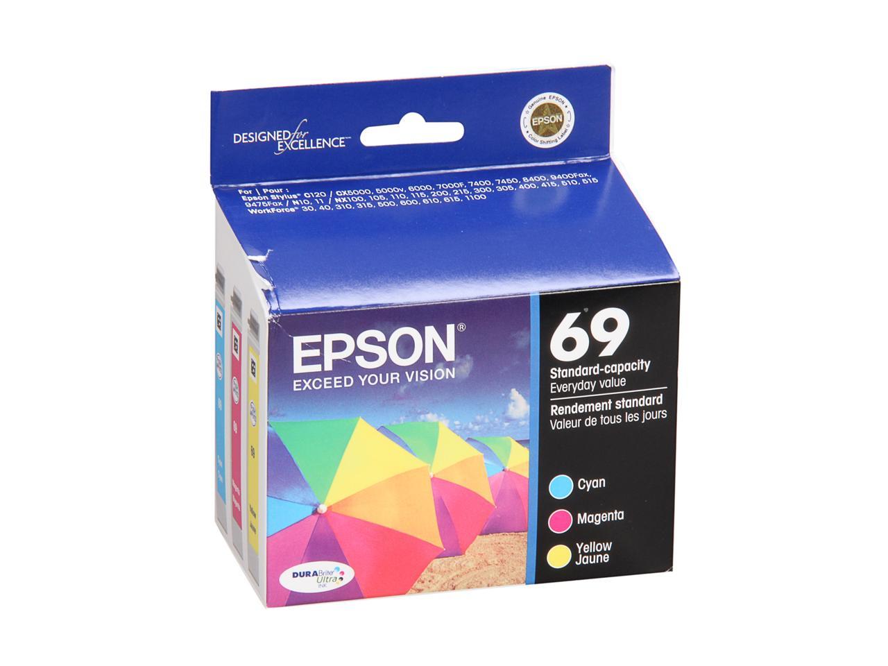 Epson 69 T069520 Color Durabrite Ink Cartridge For Epson Stylus Cx5000 Cx6000 Cyan Magenta 4694