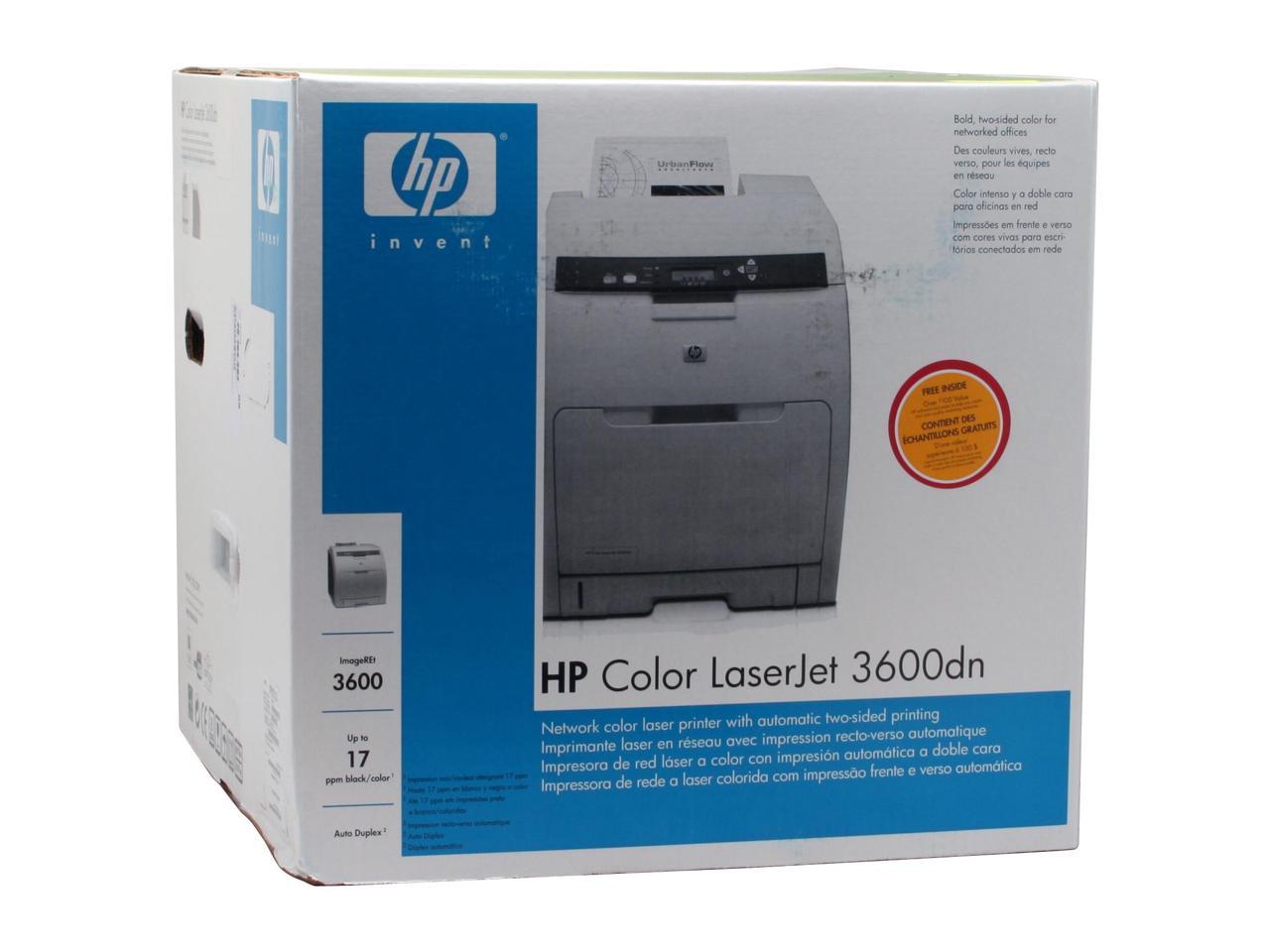 HP Color LaserJet 3600dn Q5988A Workgroup Color Ethernet RJ 45 USB   28 104 392 17 