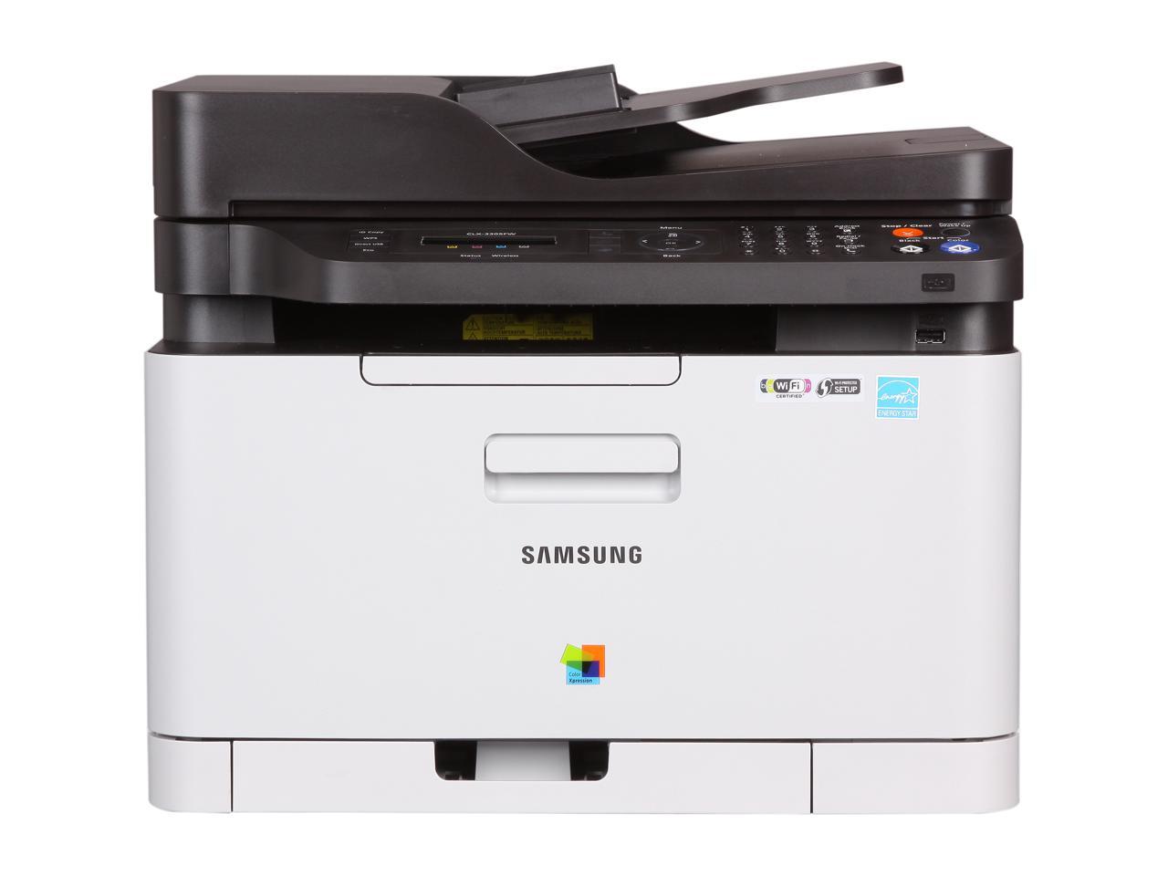 Samsung Clx Series Clx 3305fw Mfc All In One Color Wireless 802 11b G N Laser Printer Newegg Com