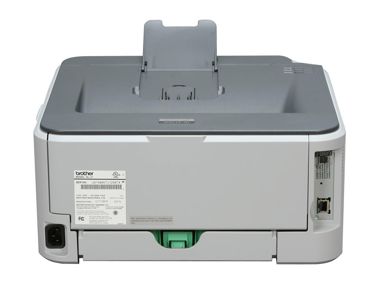 Refurbished: Brother HL Series EHL-2170W Workgroup Monochrome Ethernet ...