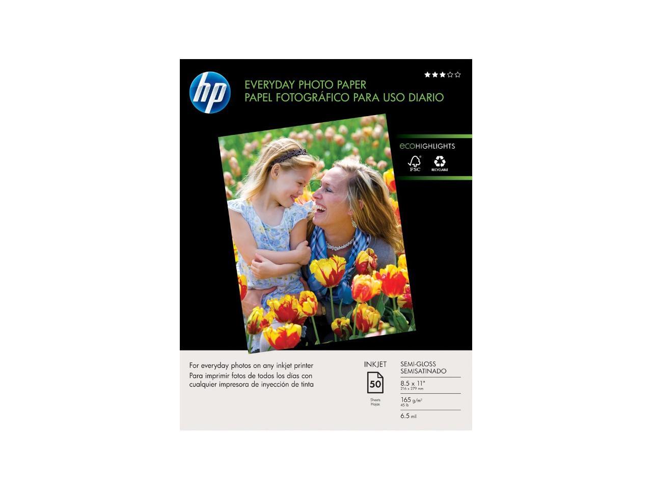 HP Q8723A Everyday Photo Paper Letter 8.50" x 11" Recycled Semi