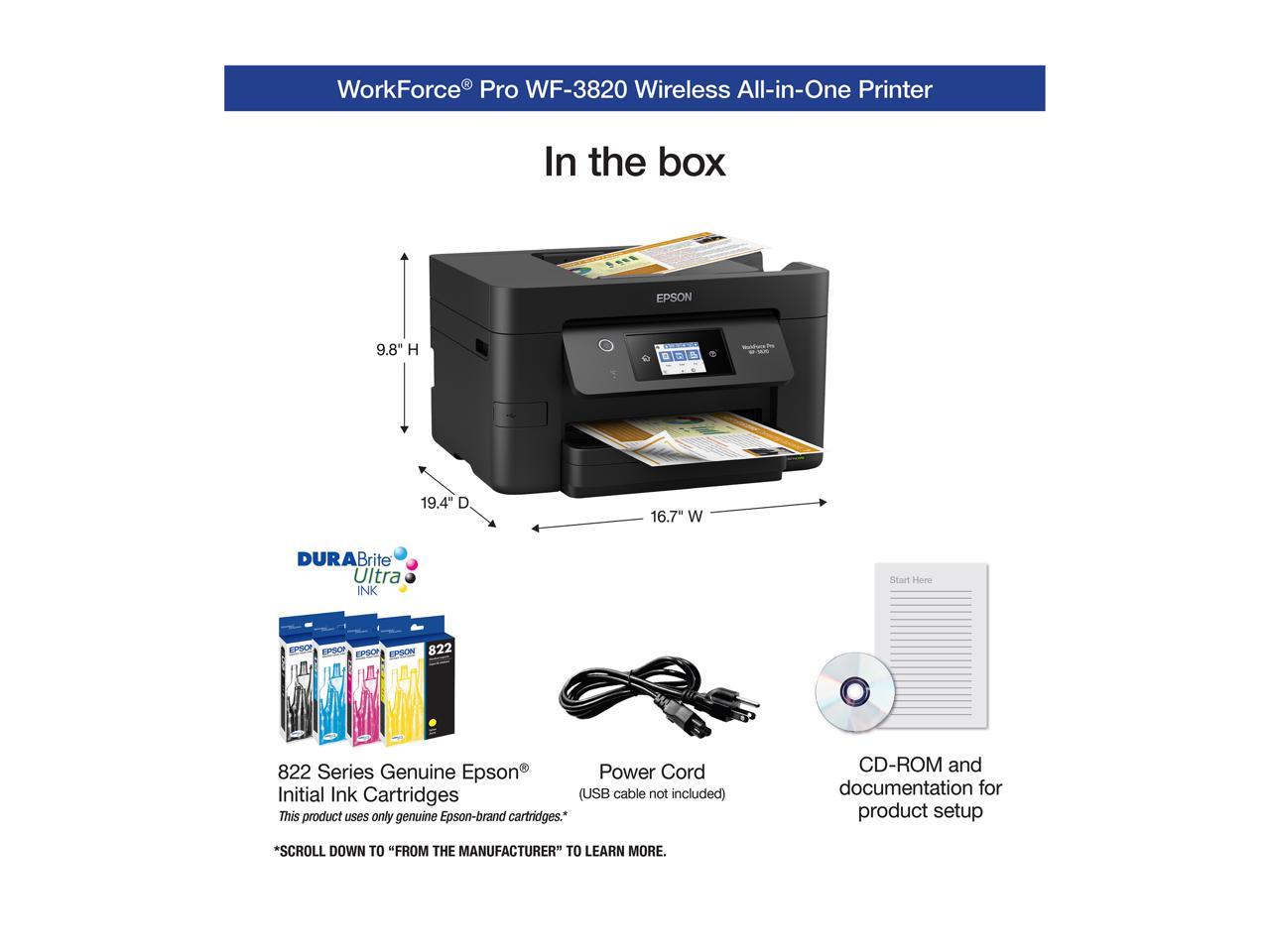 Epson Workforce Pro Wf 3820 Wireless All In One Inkjet Printer 2727