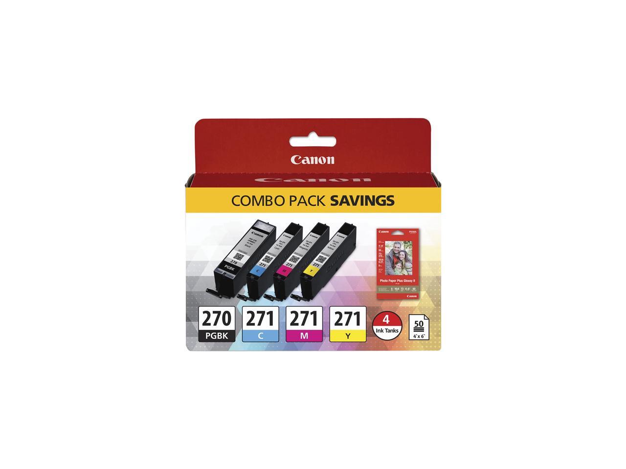 Canon PGI270/CLI271 Ink Cartridge Combo Pack Pigmented Black/Cyan