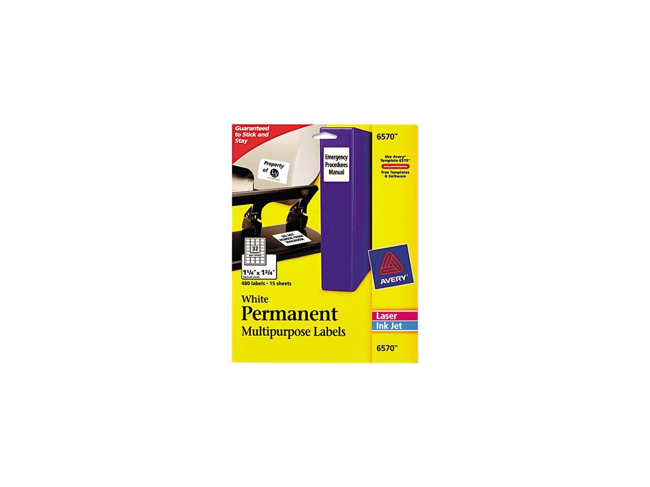 Avery id labels permanent adhesive 1 25 x 1 75 480 labels 6570