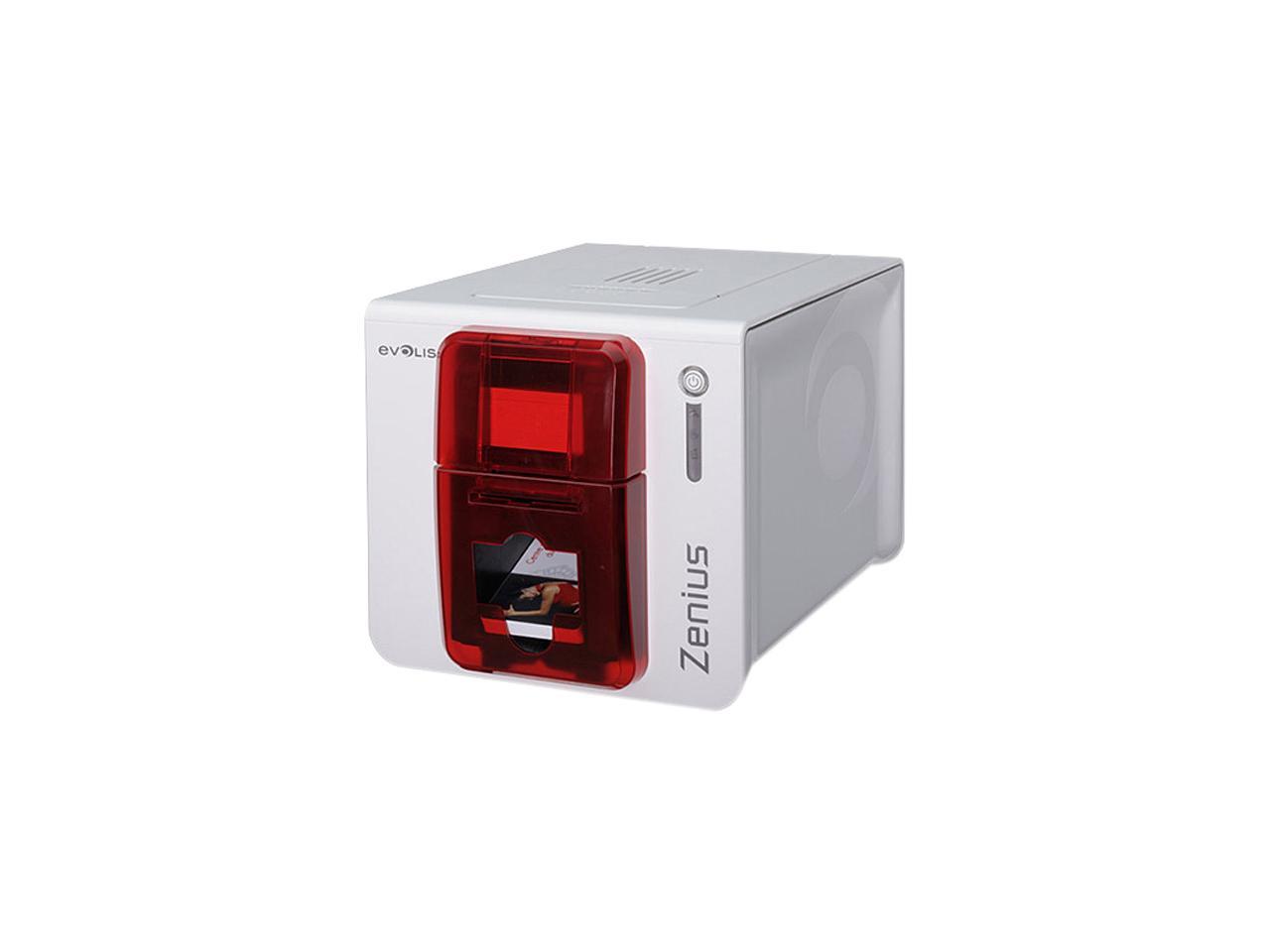 Evolis ZN1H0000RS Zenius Expert Card Printer - Single-sided - White/Red ...