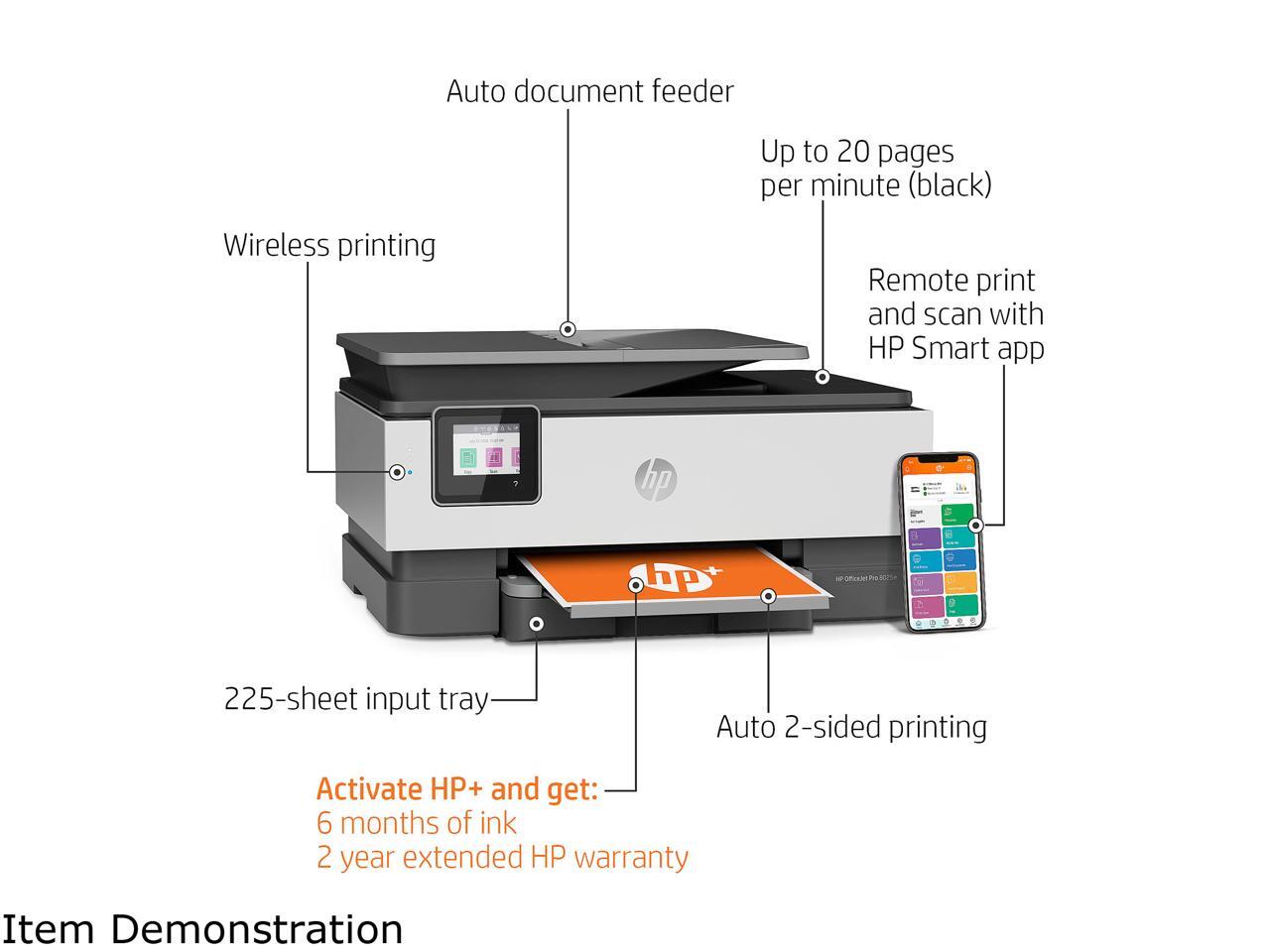 HP OfficeJet Pro 8025e AllinOne Wireless Color Printer, with bonus 6 months free Instant Ink