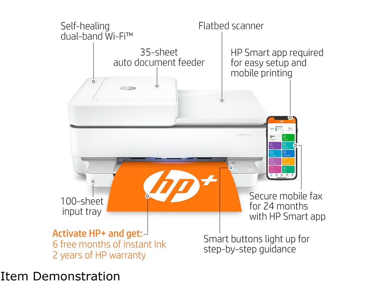 HP ENVY 6455e All-in-One Wireless Color Printer, with bonus 6 months