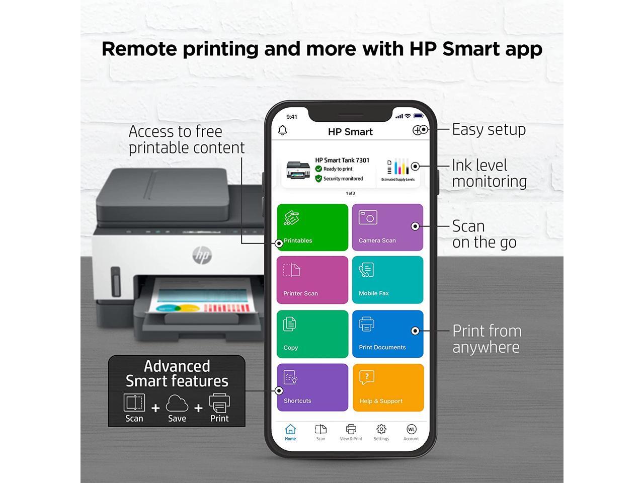 HP Smart -Tank 7301 Wireless All-in-One Cartridge-free Ink Printer, up ...