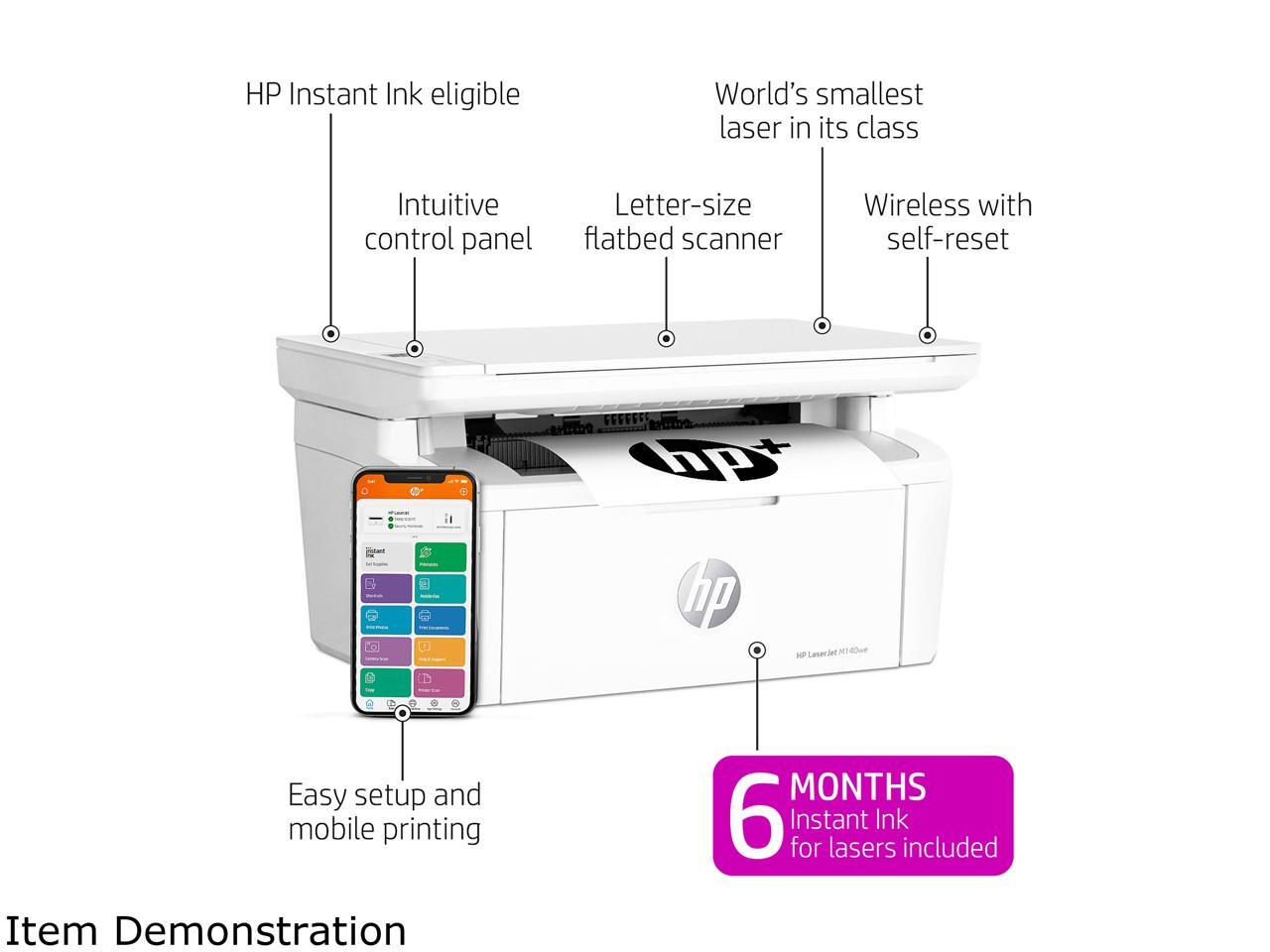 HP LaserJet MFP M140we Wireless Black & White Printer with HP+ and
