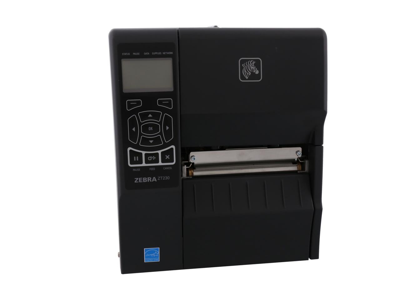 Zebra Zt230 4” Industrial Thermal Transfer Label Printer Lcd 203 Dpi Serial Usb Int 10100 3317