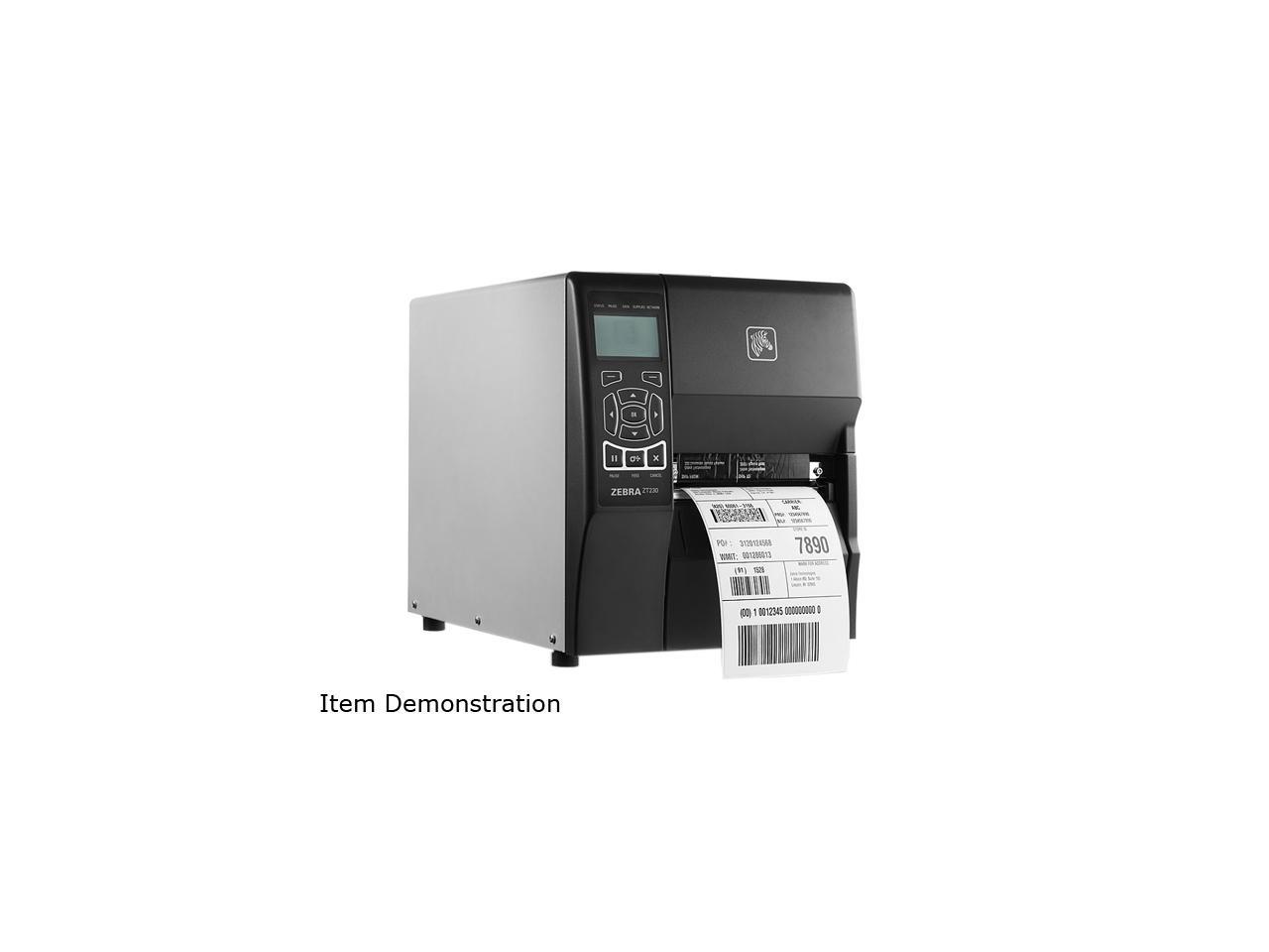 Zebra Zt230 4” Industrial Direct Thermal Label Printer Lcd 203 Dpi Serial Usb Parallel 4619