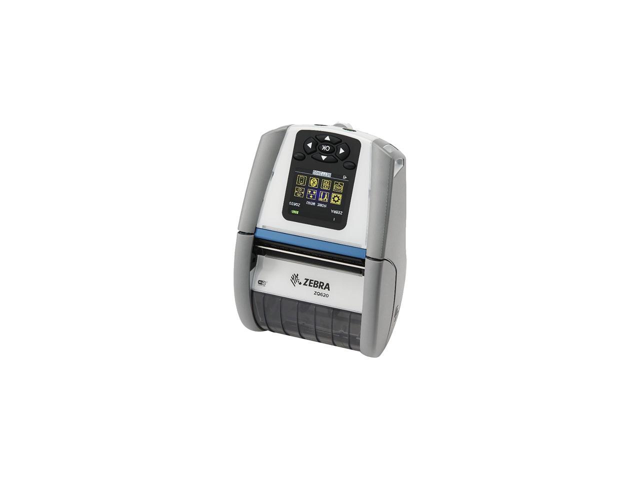 Zebra Zq620 3 Mobile Direct Thermal Label Printer For Healthcare 203 Dpi Color Lcd Dual 802 4253