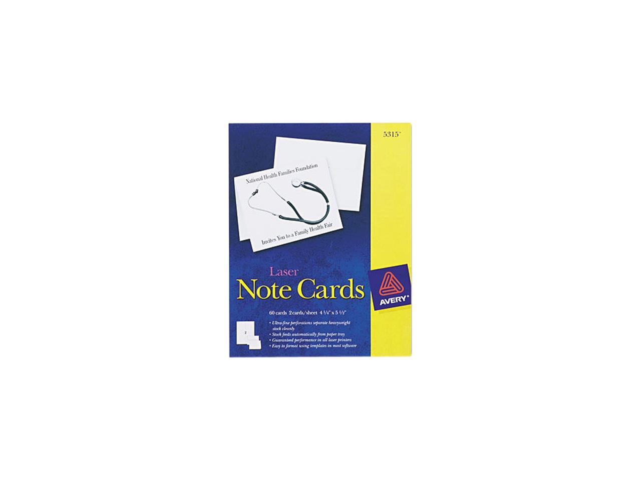 Avery 5315 Printer Compatible Cards 4 1 4 X 5 1 2 Two Per Sheet 60 
