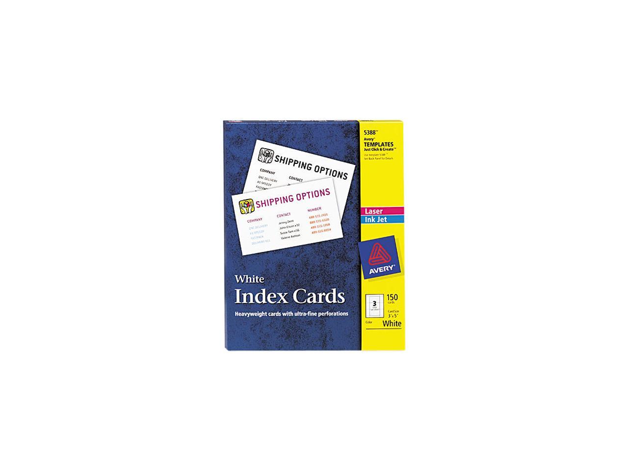 Avery 5388 Laser Inkjet Unruled Index Cards 3 X 5 White 150 Box 