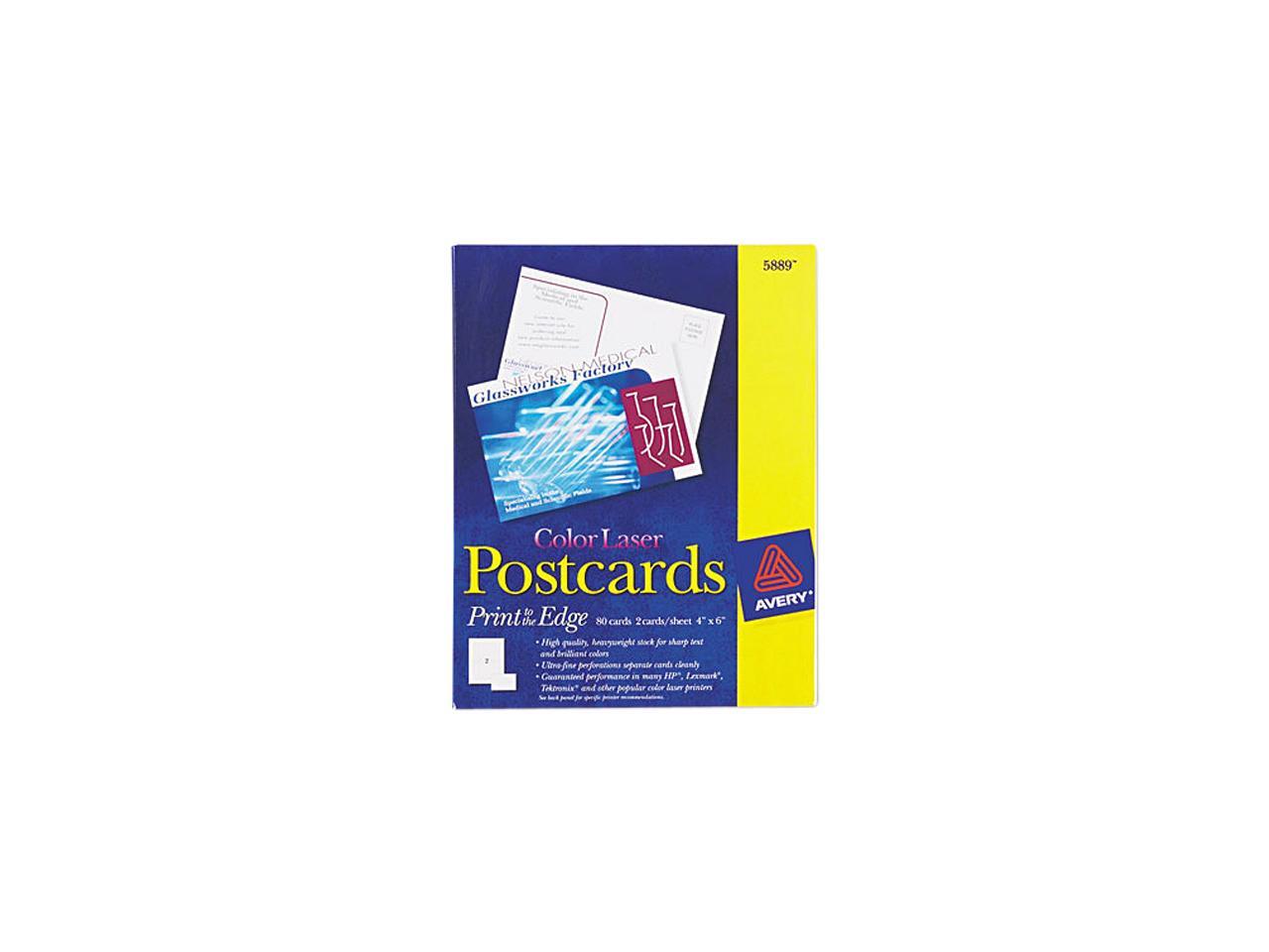 Avery 5889 Laser and Postcards, 4 x 6, Two per Sheet