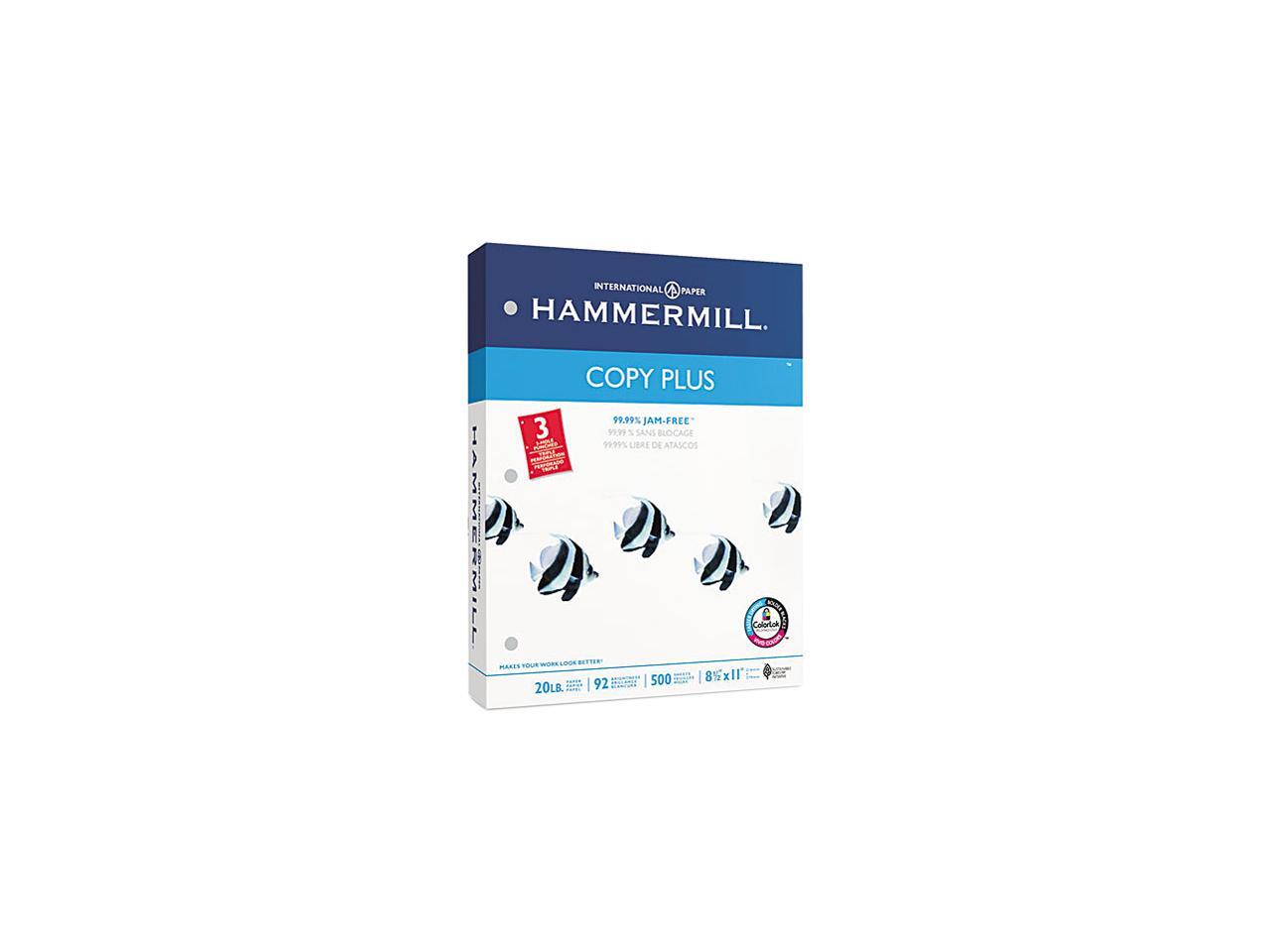Hammermill Copy Plus Copy Paper, 3Hole Punch, 92 Brightness, 20lb, Ltr