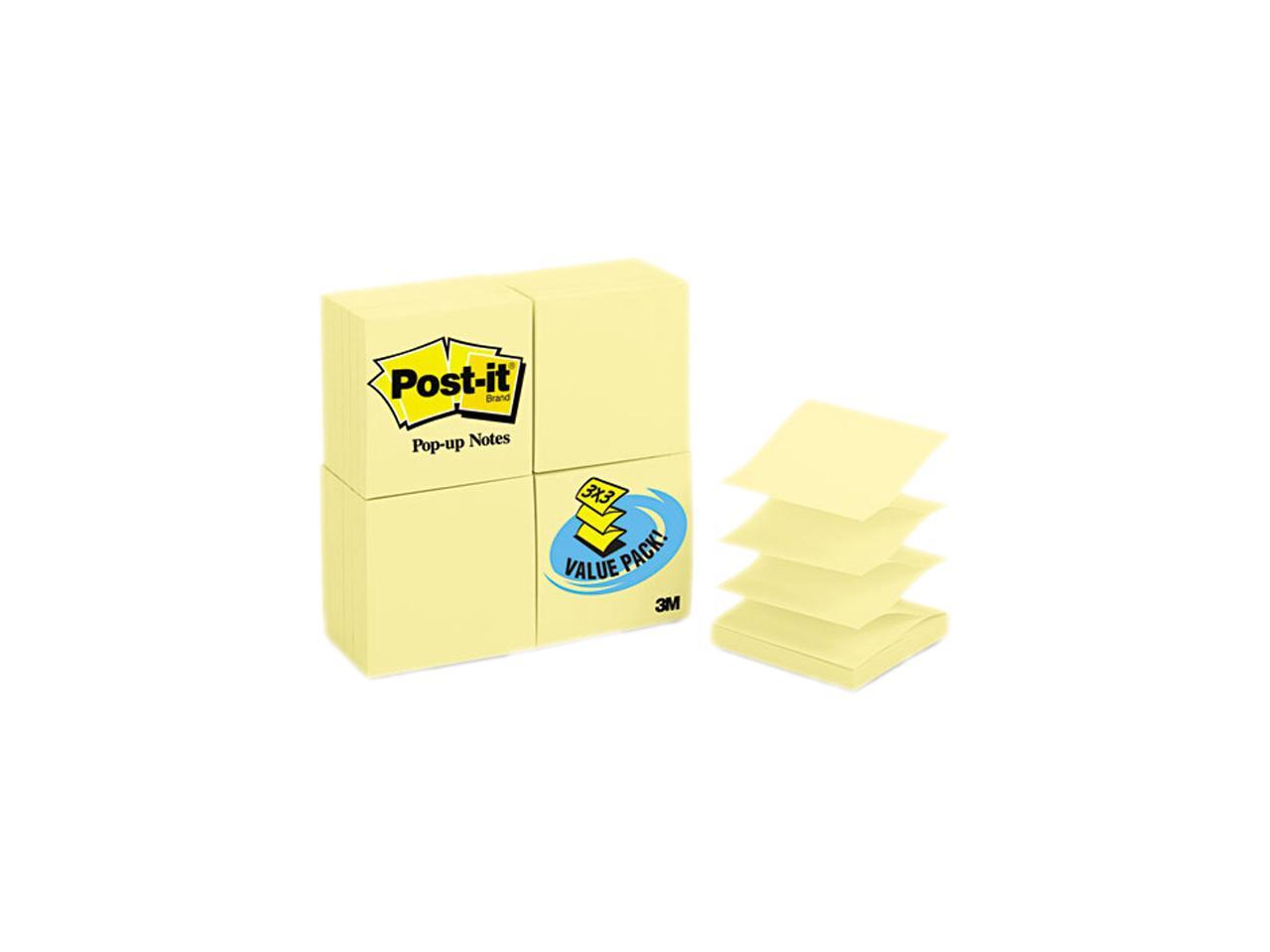 Postit Popup Notes R33024VAD PopUp Note Refills, 3 x 3, Canary