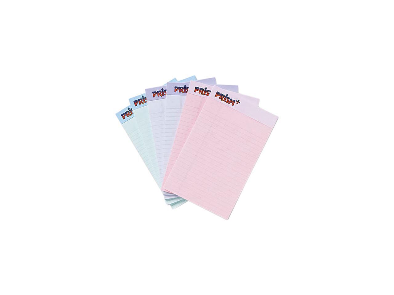 Tops 63016 Prism Plus Colored Junior Legal Pads, 5 x 8, Pastels, 6 50