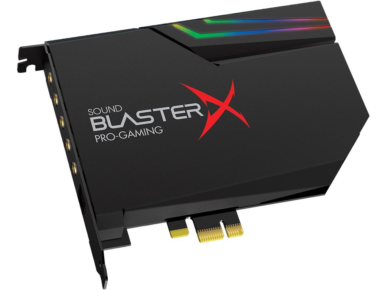 Creative Sound Blasterx Ae 5 Rgb 5 1 Discrete 7 1 Virtual Surround Pro Gaming Pcie Sound Card Newegg Com