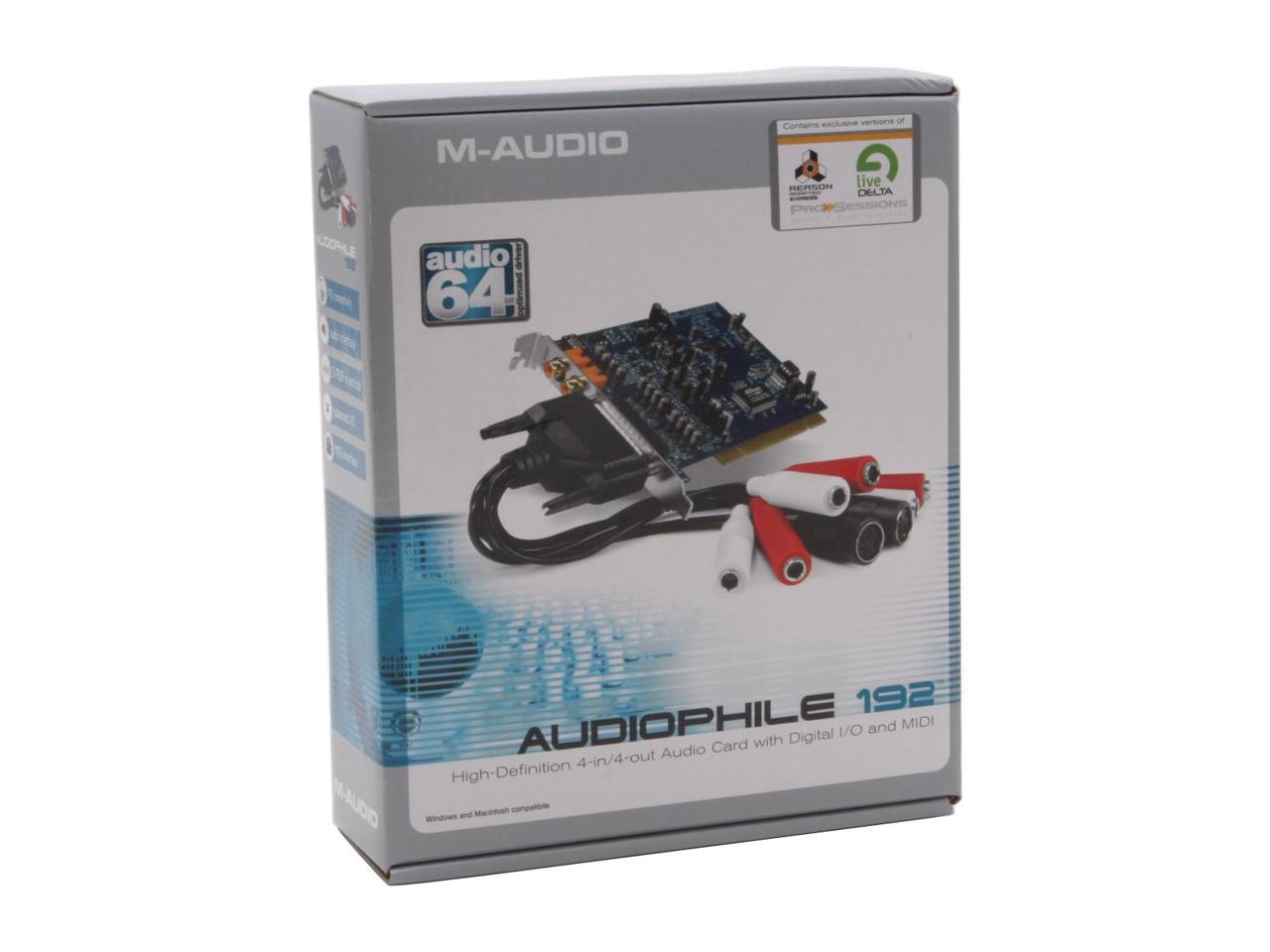 M-AUDIO Audiophile 192 High-Definition 4-In-4-Out Audio Card with ...