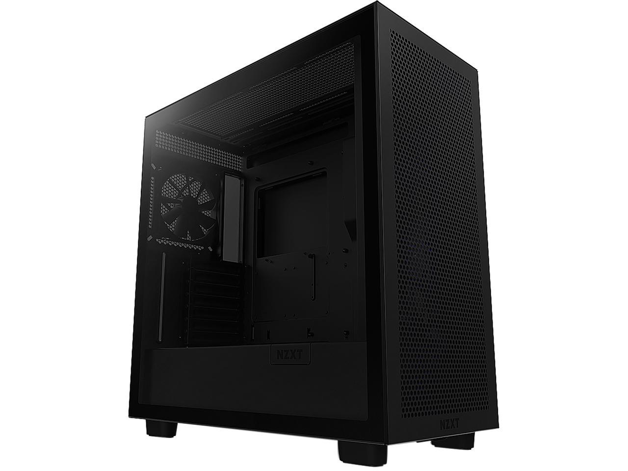 NZXT H7 Flow Black - Mid-Tower Airflow PC Gaming Case - Tempered Glass ...