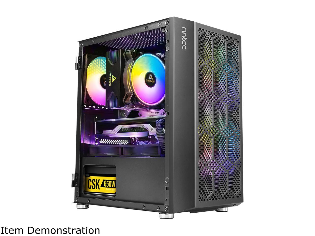 Black Mesh Design in Front Panel Ventilated Airflow Antec NX200 M Mini-Tower Computer Case with 120mm Rear Fan Pre-Installed Micro-ATX Tower NX Series 