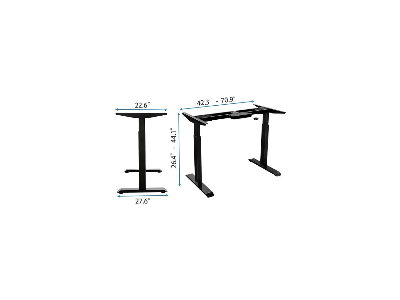 Grey AIMEZO Height Adjustable Electric Standing Desk Frame 2-Stage with 4 Automatic Memory Smart Keyboard