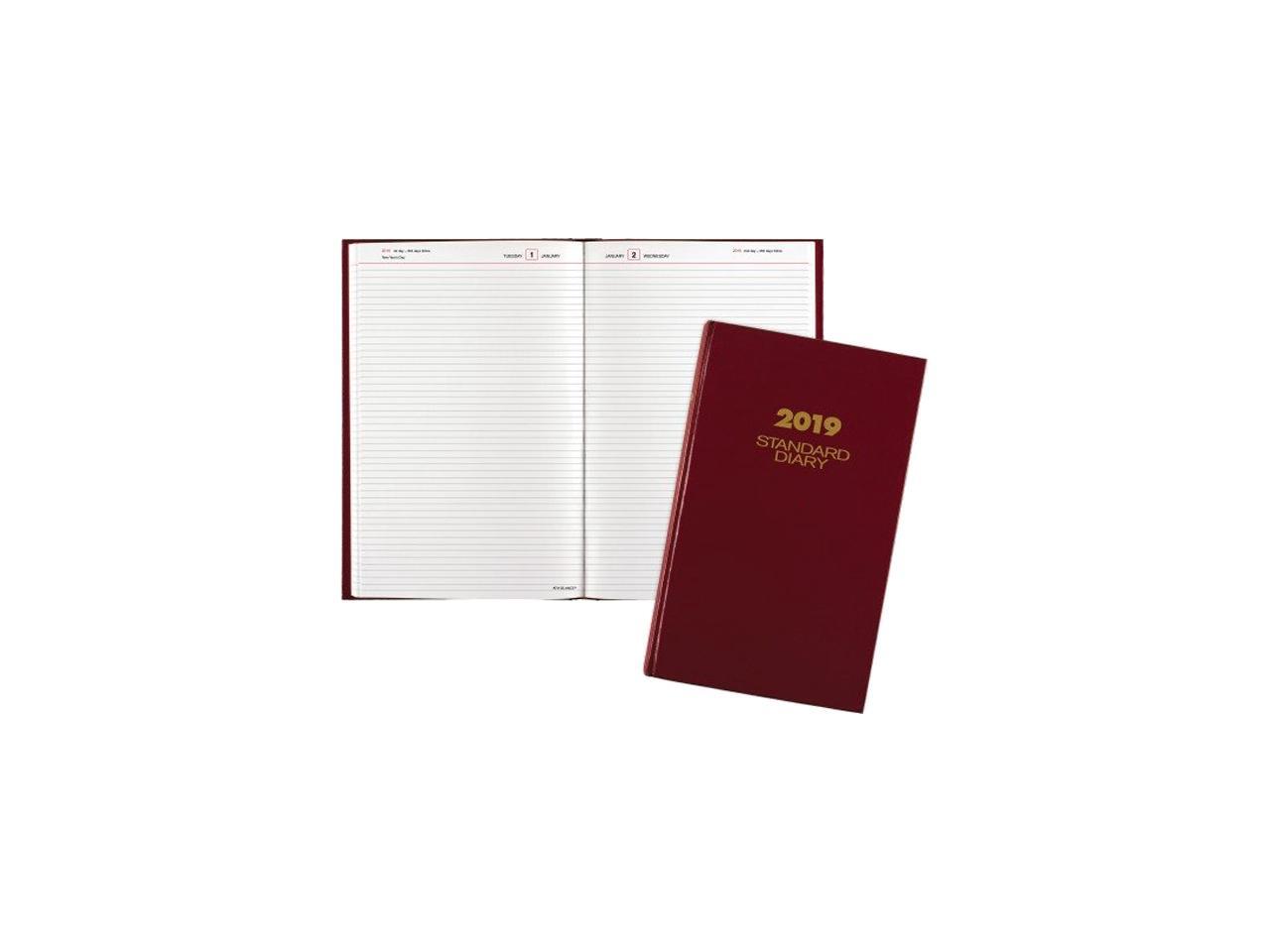 Standard Diary Daily Diary, Red Cover, 8.625" x 13.75", 2019 SD38179
