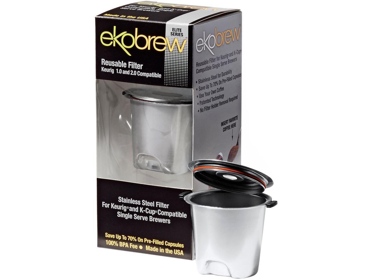Ekobrew Stainless Steel Elite Cup, Refillable KCup For Keurig KCup