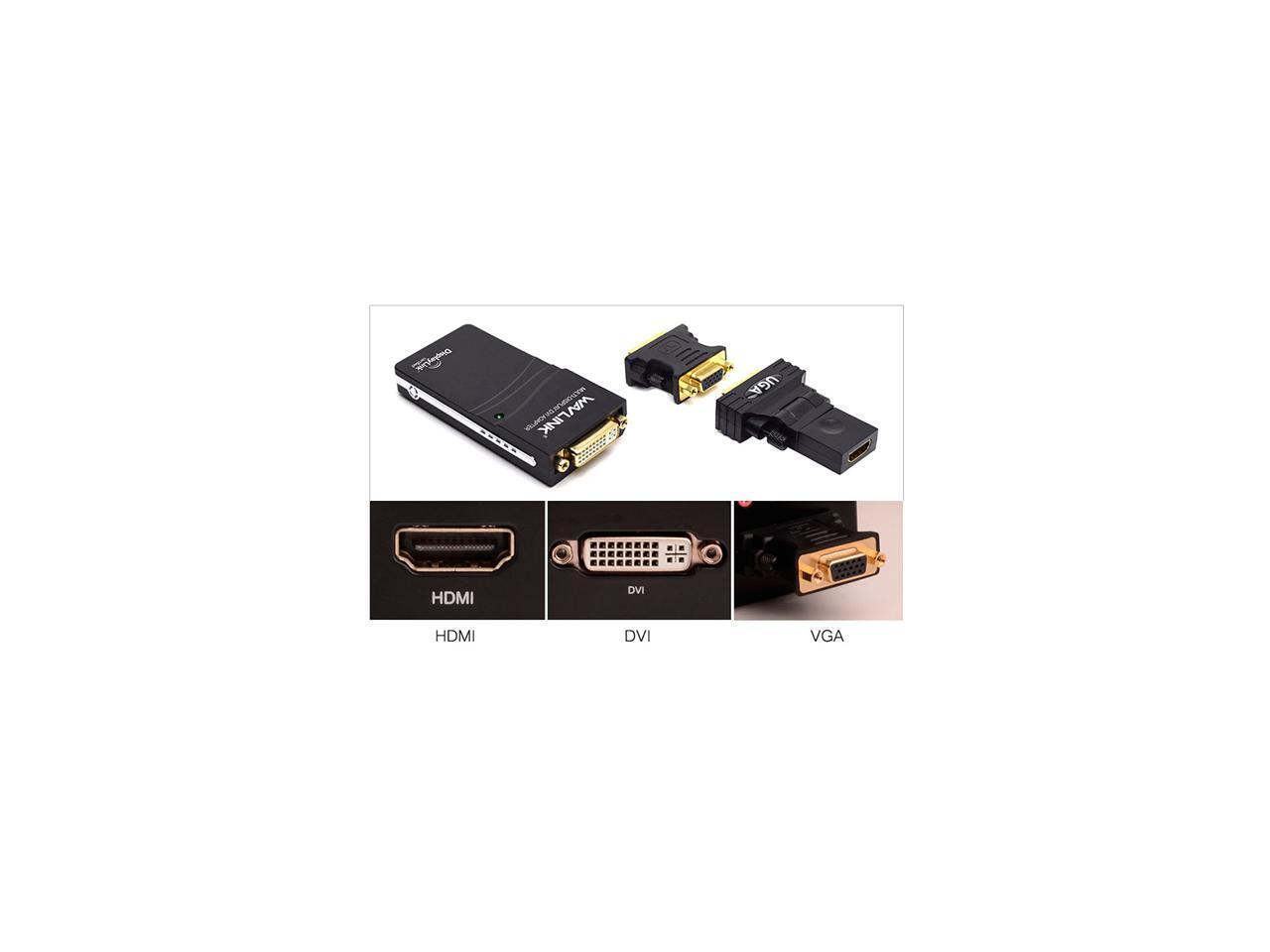 Wavlink USB To VGA DVI HDMI Video Graphics Display Adapter, Displaylink Chip Supports up to 6
