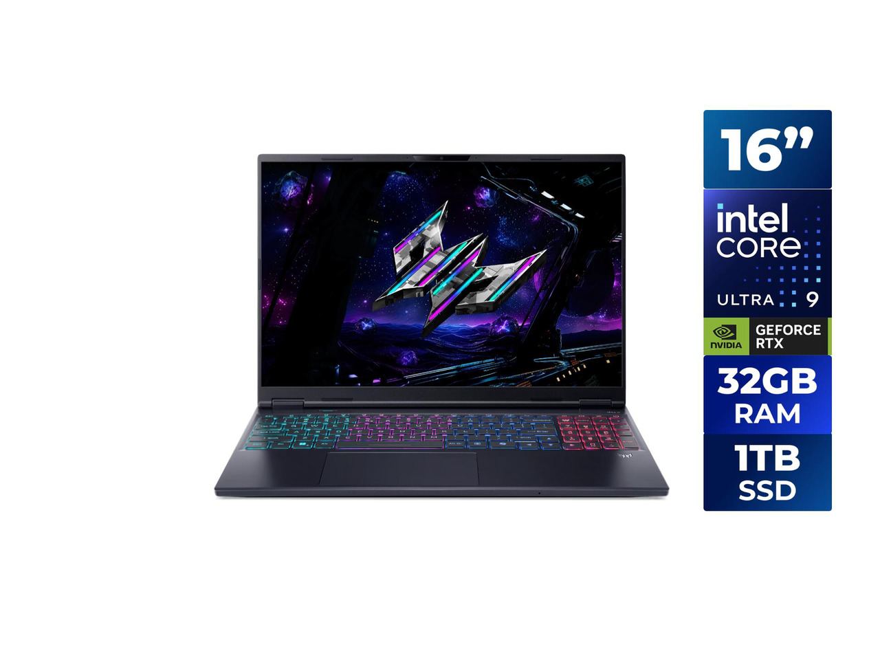 Acer - Predator Helios Neo 16S AI Gaming Laptop - 16" OLED 240Hz - Intel Core Ultra 9 - NVIDIA GeForce RTX 5070Ti 32GB 1TB - Obsidian Black