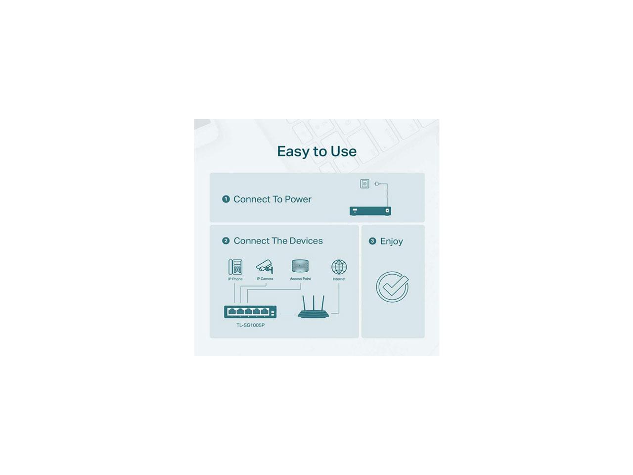 TP-Link TL-SG1005P | 5 Port Fast Ethernet PoE Switch | 4 PoE+ Ports ...
