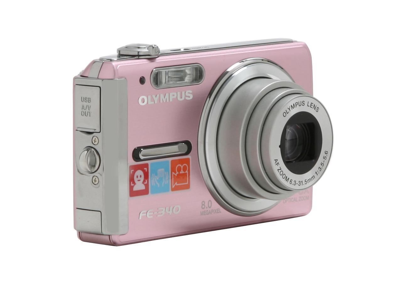 OLYMPUS FE340 Pink 8.0 MP 2.7" 230K LCD 5X Optical Zoom Digital Camera