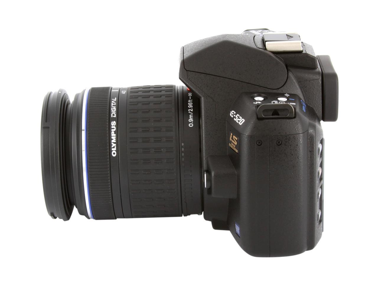 OLYMPUS E-520 Black 10.0 MP 2.7" 230K LCD Digital SLR Camera w/ ZUIKO DIGITAL 14-42mm f/3.5-5.6 and 40-150mm f/4-5.6 Dual Lens