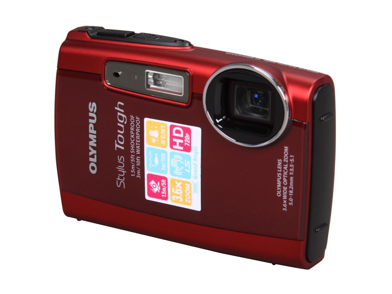 OLYMPUS Stylus Tough 3000 Red 12 MP Waterproof Shockproof 28mm Wide