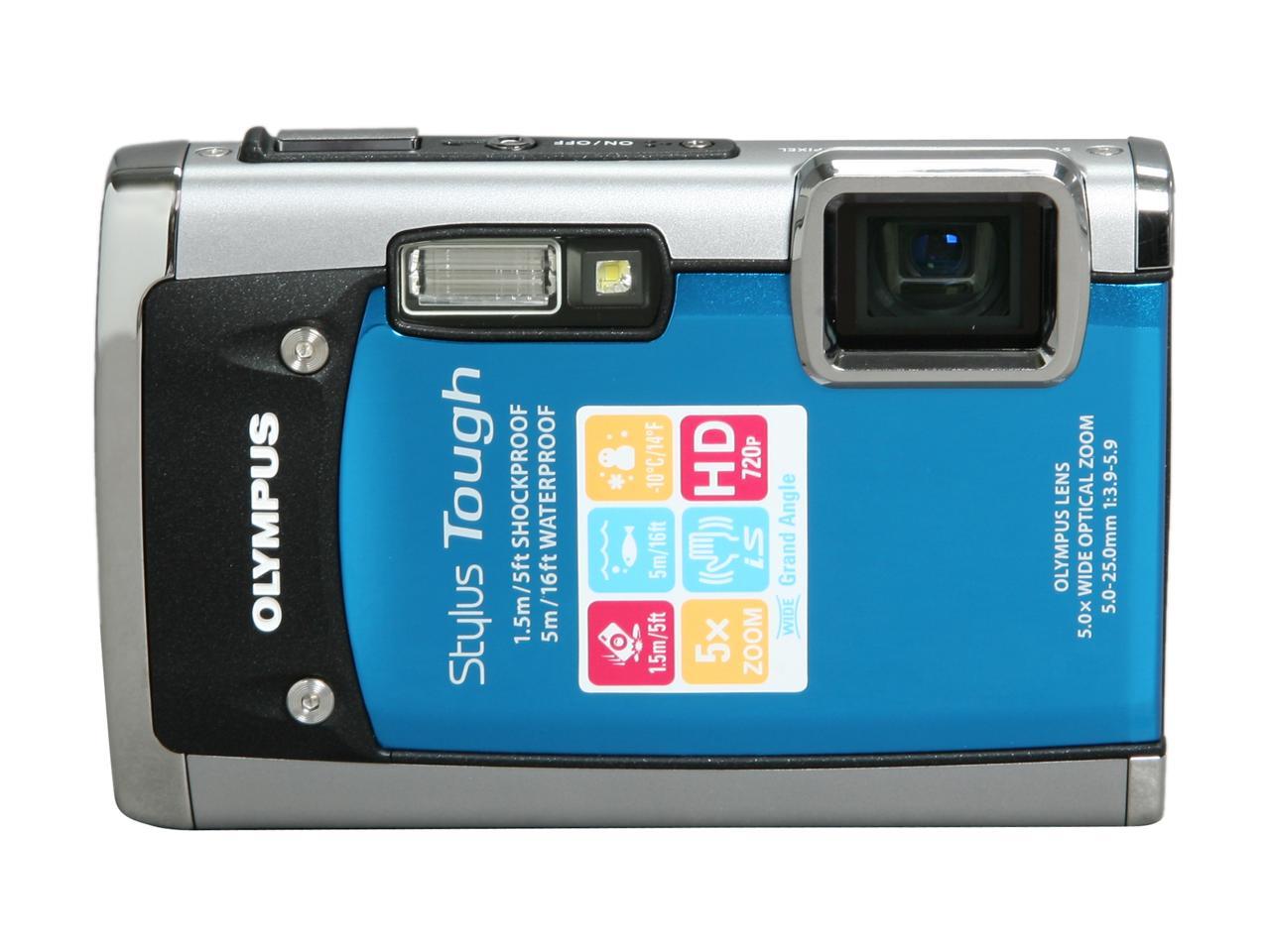 Slim Trunk bibliotheek weten OLYMPUS Stylus Tough 6020 Blue 14 MP Waterproof Shockproof 28mm Wide Angle  Digital Camera - Newegg.com