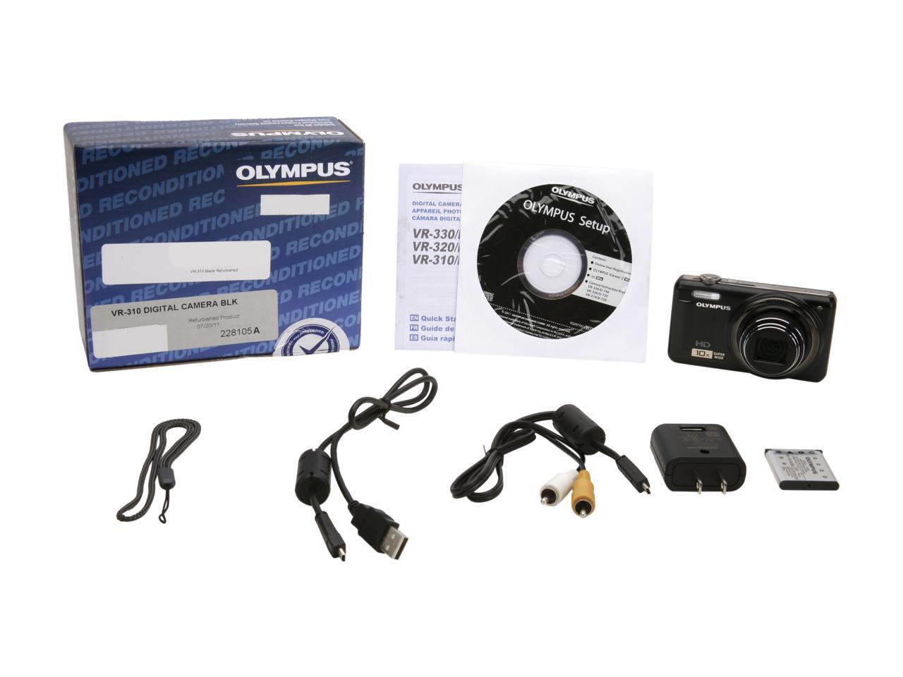 Refurbished OLYMPUS VR310 Black 14 MP Digital Camera