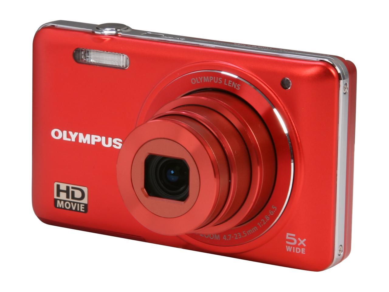 Olympus VG160 Red 14 MP Digital Camera with HD video Recording