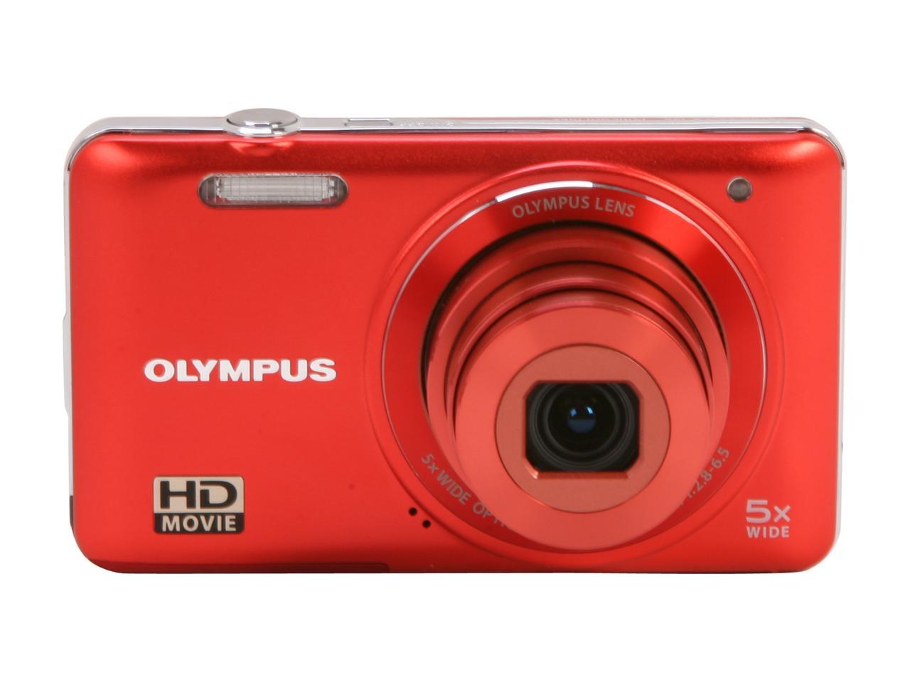 Olympus VG160 Red 14 MP Digital Camera with HD video Recording