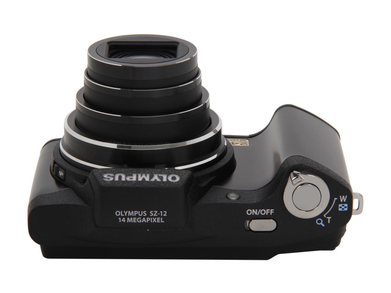 OLYMPUS SZ12 Black 14 MP 25mm Wide Angle Digital Camera HDTV Output