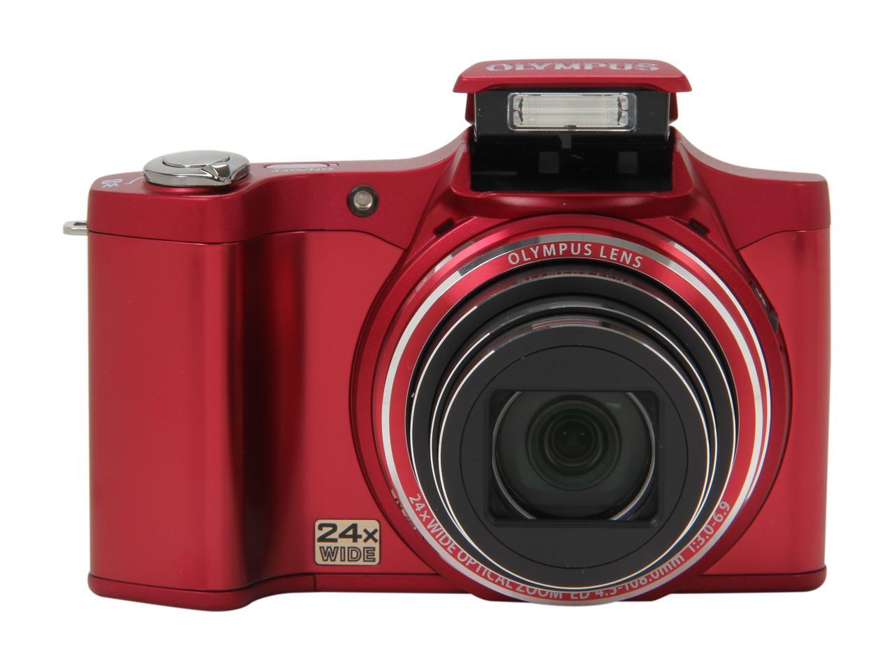 OLYMPUS SZ12 Red 14 MP 25mm Wide Angle Digital Camera HDTV Output
