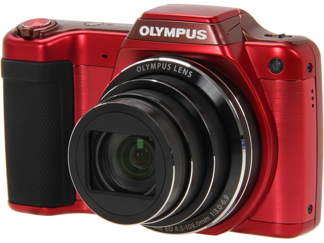 OLYMPUS SZ15 Red 16 MP Wide Angle Digital Camera HDTV Output
