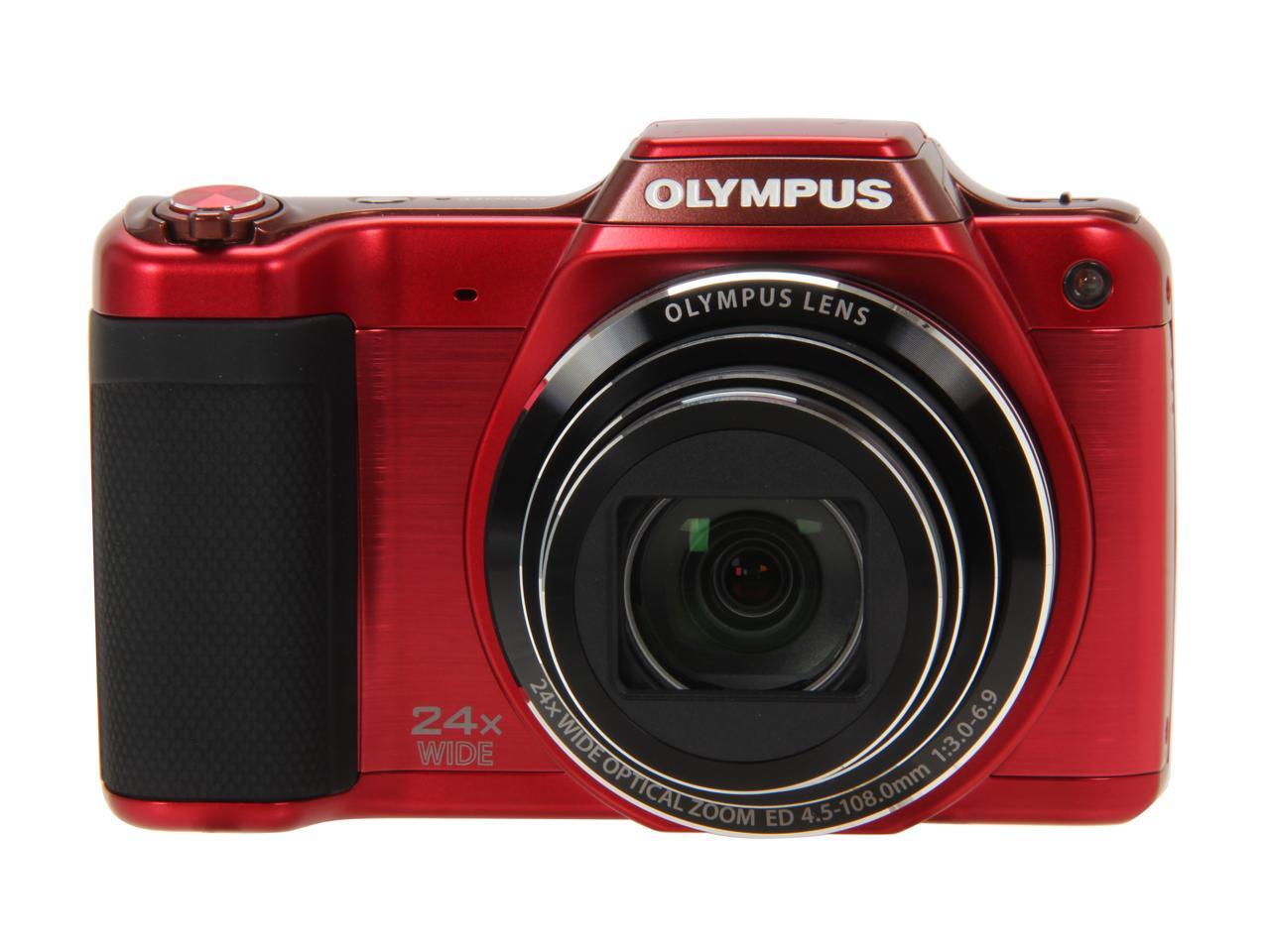 OLYMPUS SZ15 Red 16 MP Wide Angle Digital Camera HDTV Output