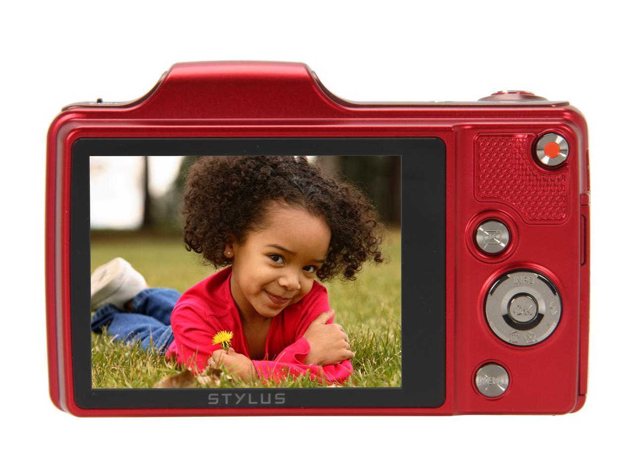 OLYMPUS SZ15 Red 16 MP Wide Angle Digital Camera HDTV Output