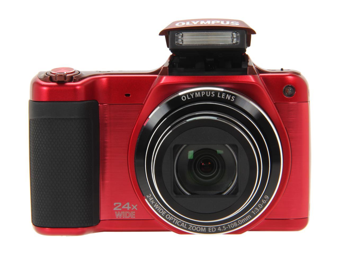 OLYMPUS SZ15 Red 16 MP Wide Angle Digital Camera HDTV Output