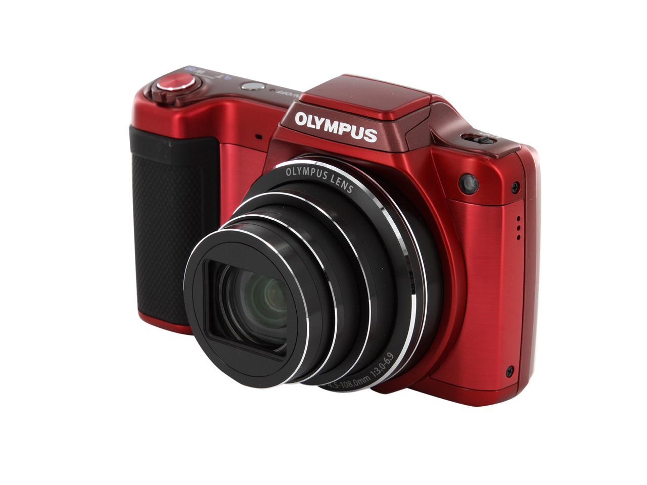 OLYMPUS SZ15 Red 16 MP Wide Angle Digital Camera HDTV Output