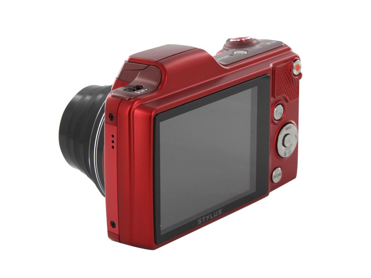 OLYMPUS SZ15 Red 16 MP Wide Angle Digital Camera HDTV Output