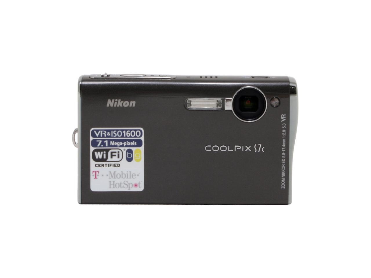 Nikon COOLPIX S7c Black 7.1 MP Digital Camera w/ Builtin Wifi 802.11b