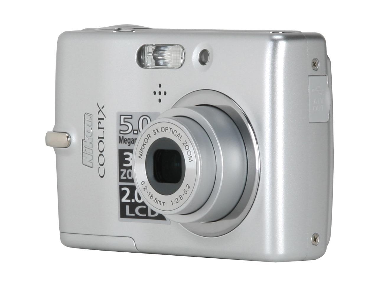 saai Pikken vooroordeel Nikon CoolPix L10 Silver 5.0 MP Digital Camera - Newegg.com
