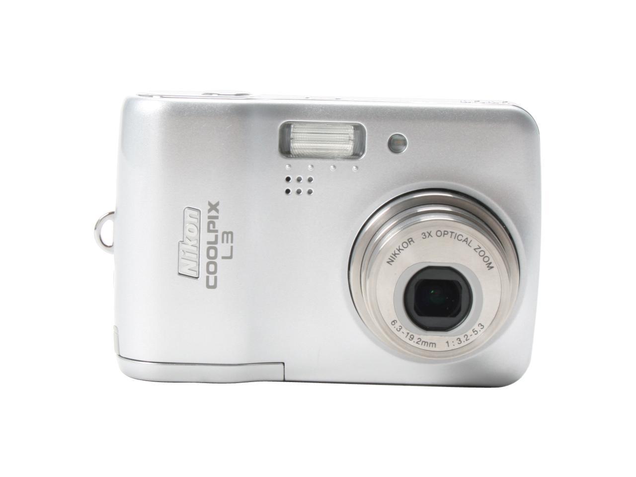 Open Box: Nikon CoolPix L3 Silver 5.1 MP Digital Camera - Newegg.com